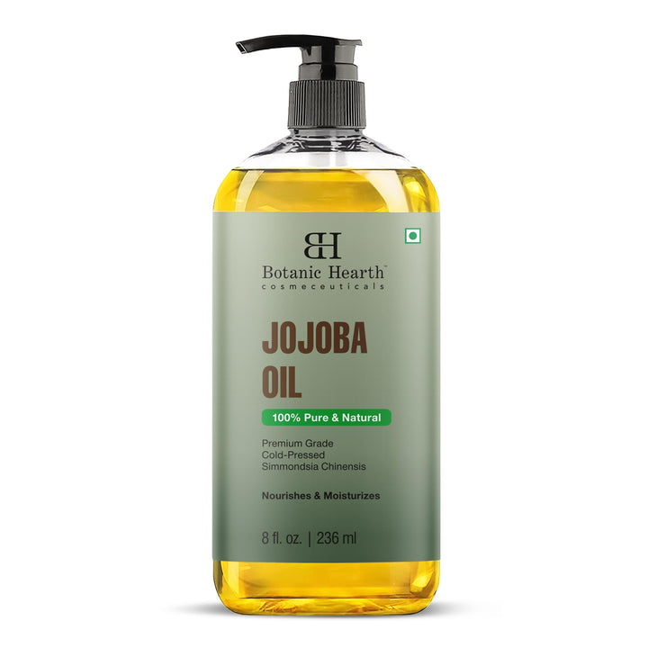 Botanic Hearth Jojobaöl -100% rein, kaltgepresst & hexanfrei, für Haut-, Haar- & Nagelpflege -236ml