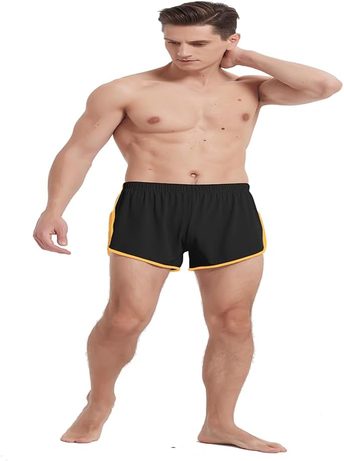 BIATWOWR Herren Sport Shorts Loose Fit Atmungsaktive Boxer Shorts Side Split Boxers M 3-multi*3, M 3