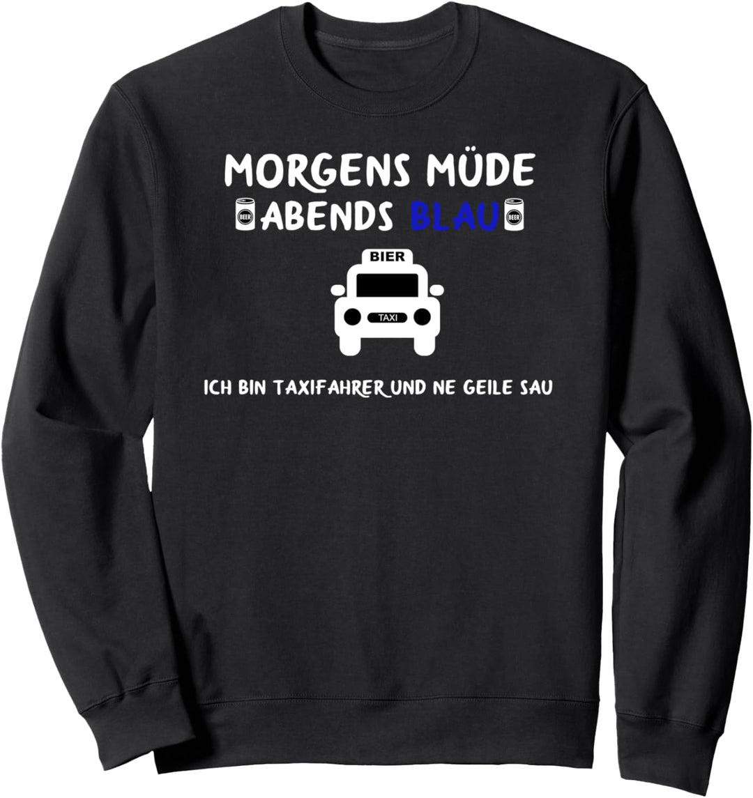 Chauffeur Taxifahrerin Morgens Müde Abends Blau Taxifahrer Sweatshirt
