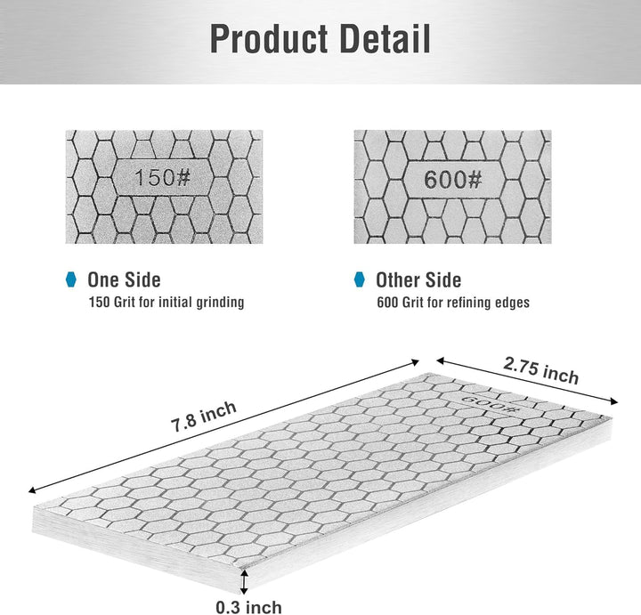 S SATC Diamant Schleifstein 150/600 Körnung doppelseitig – Profi Diamant Messerschärfer für Stemmeis