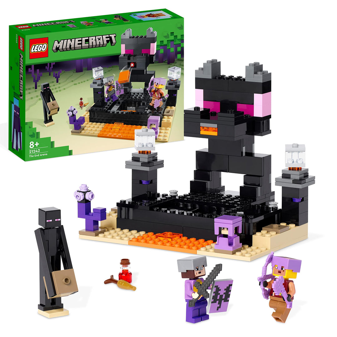 LEGO Minecraft Die End-Arena Set, 'Player-vs-Player Battle' Action-Spielzeug mit Lava, Enderdrache u