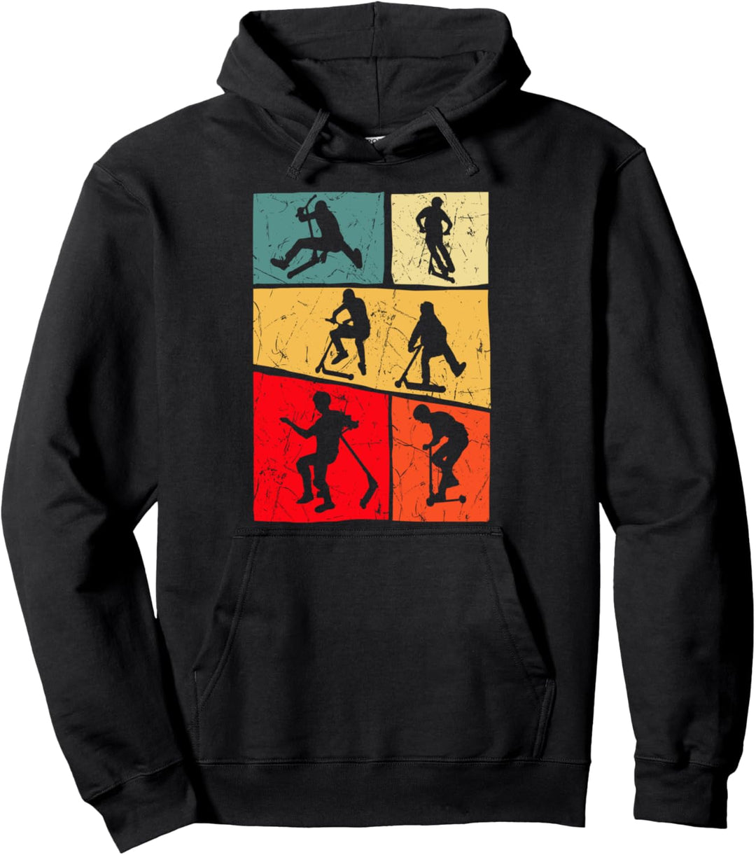 Scooter Roller Stunt Retro Tretroller Jungen Kinder Pullover Hoodie