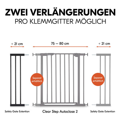 Hauck 21cm Verlängerung für hauck Treppenschutzgitter/Türschutzgitter ohne Bohren - mit Druckbefesti