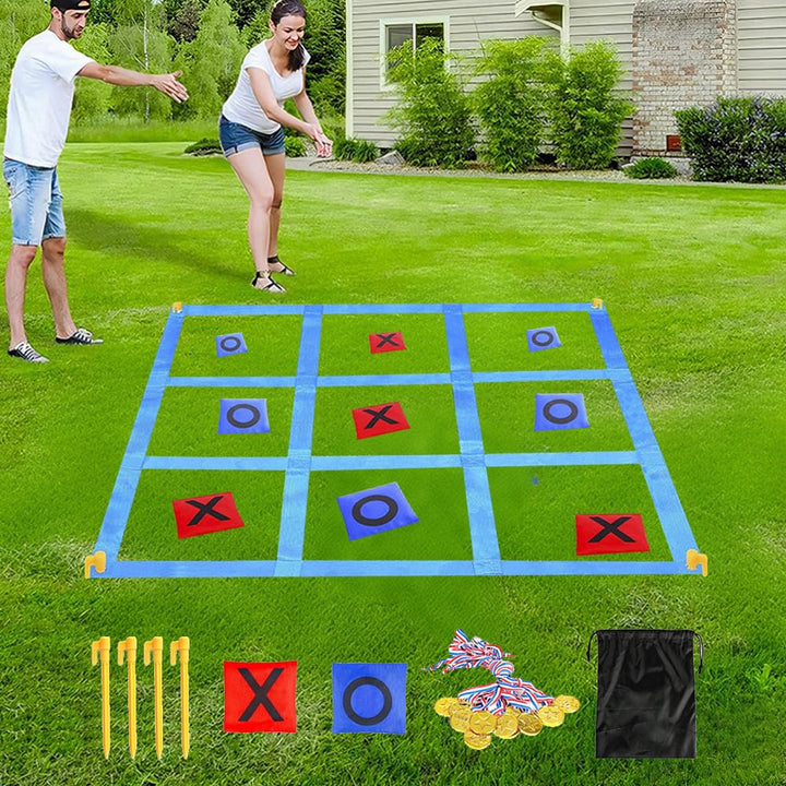 Mineup Riesiges Tic Tac Toe, 1.2m Giant Tic Tac Toe Game, Sitzsack-Wurfspiele für Kinder und Erwachs