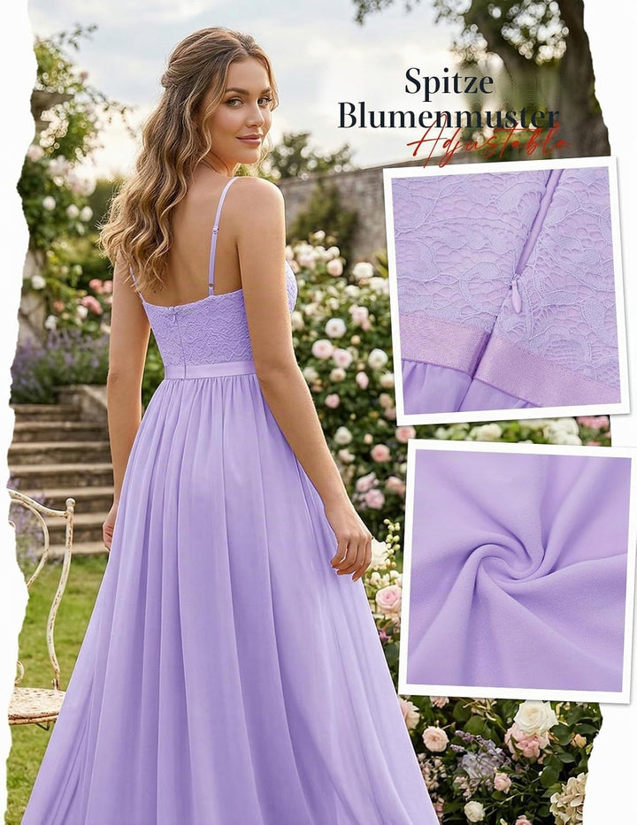 DRESSTELLS Abendkleider Elegant für Hochzeit Festlich Ballkleid Damen Lang Brautkleid Standesamt Bra