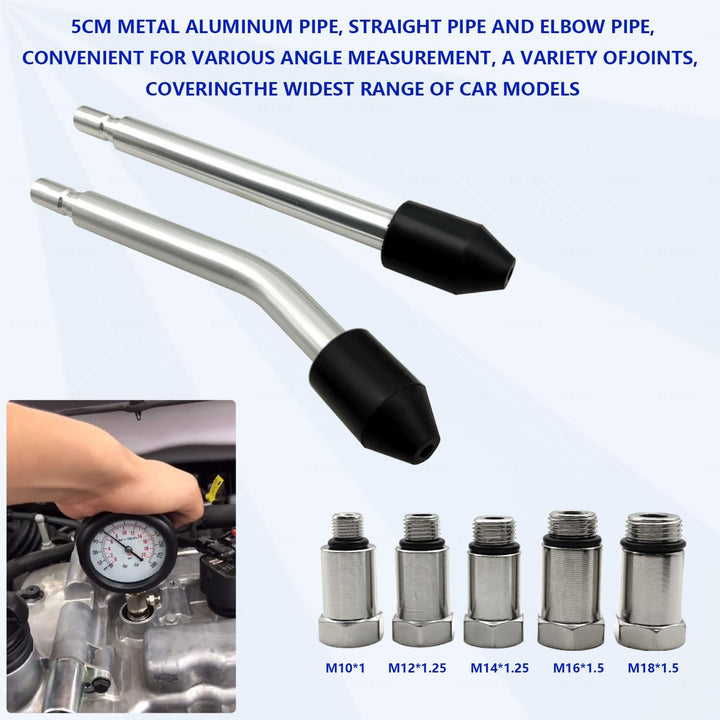 ZKTOOL 11 Stück Auto Kompressionstester-Satz für Benzinmotor 0-300 PSI / 0-20 Bar, Kfz Benzin Motor
