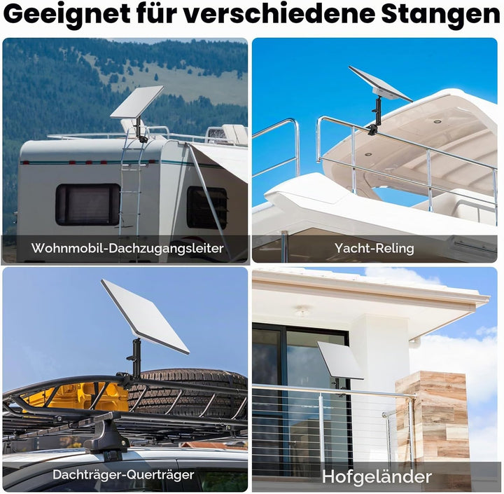 EDUP 2025 Starlink Mini Montage-Kit, Aluminiumstange & Klemmadapter mit 1/4"-20 & 3/8"-16 Gewinden f