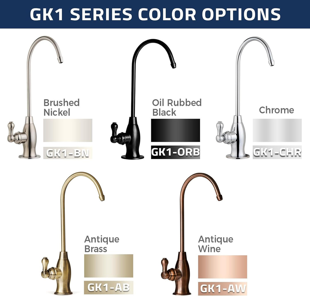 iSpring Wasser Filter Designer faucet-coke geformte high-spout gk1-ab, Messing antik