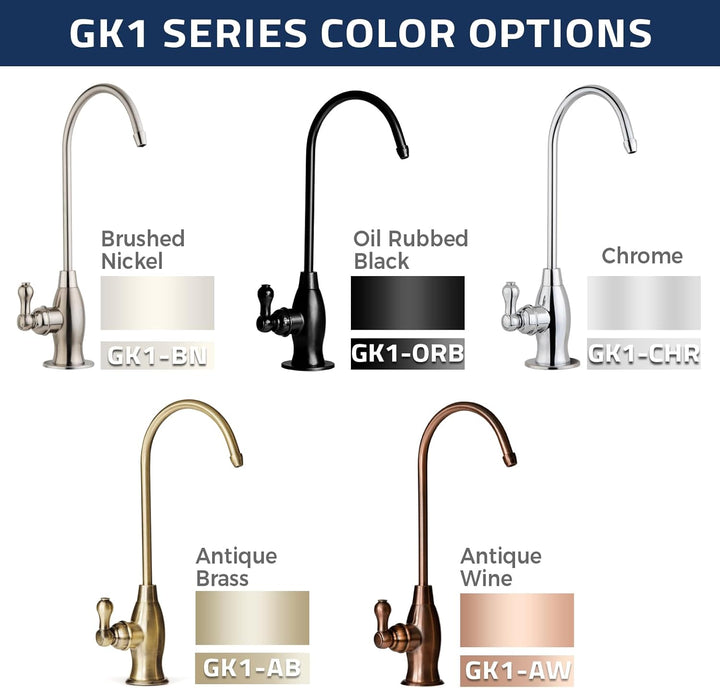 iSpring Wasser Filter Designer faucet-coke geformte high-spout gk1-ab, Messing antik