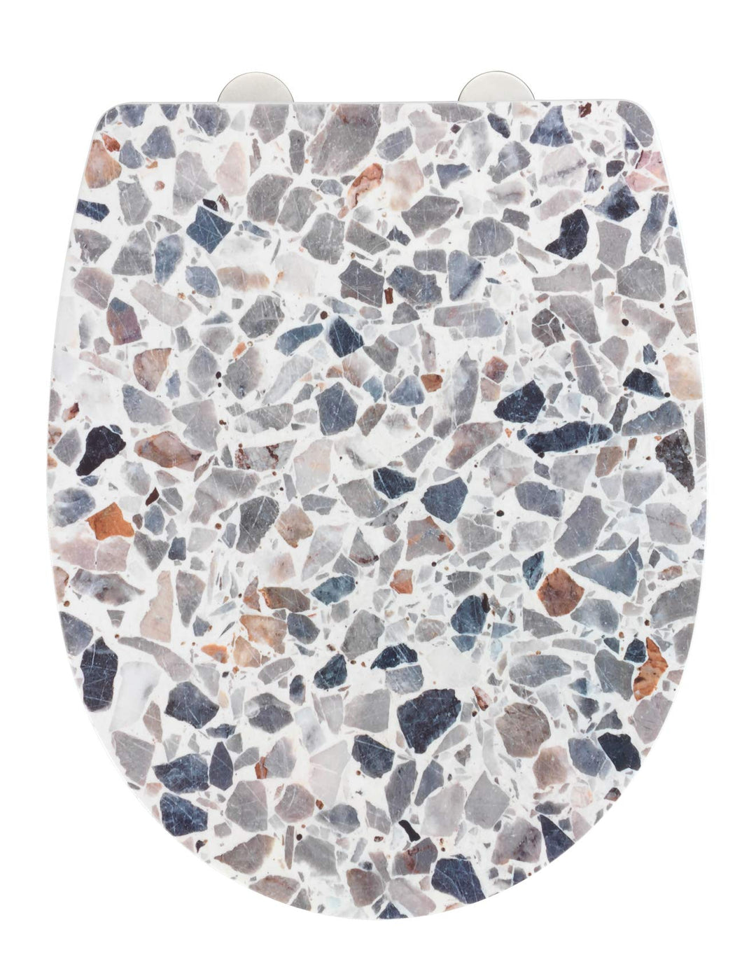 WENKO WC-Sitz Terrazzo, High Gloss Oberfläche, Toilettendeckel mit Absenkautomatik aus bruchstabilem