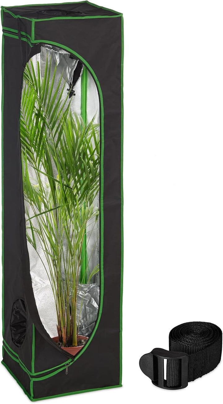 Relaxdays Growzelt, HxBxT: 160x40x40 cm, reflektierende Innenfolie, lichtundurchlässig, Indoor Zucht