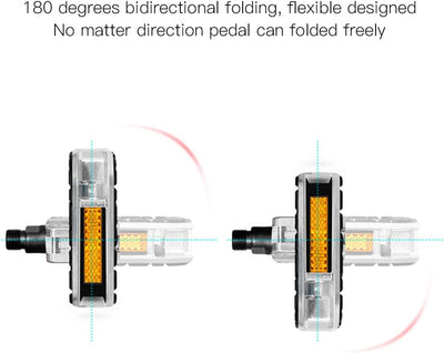 Fahrrad-Klapppedal, Universal-Metall, rutschfest, Mountainbike-Klapppedal, Reflektierendes Nachtpeda