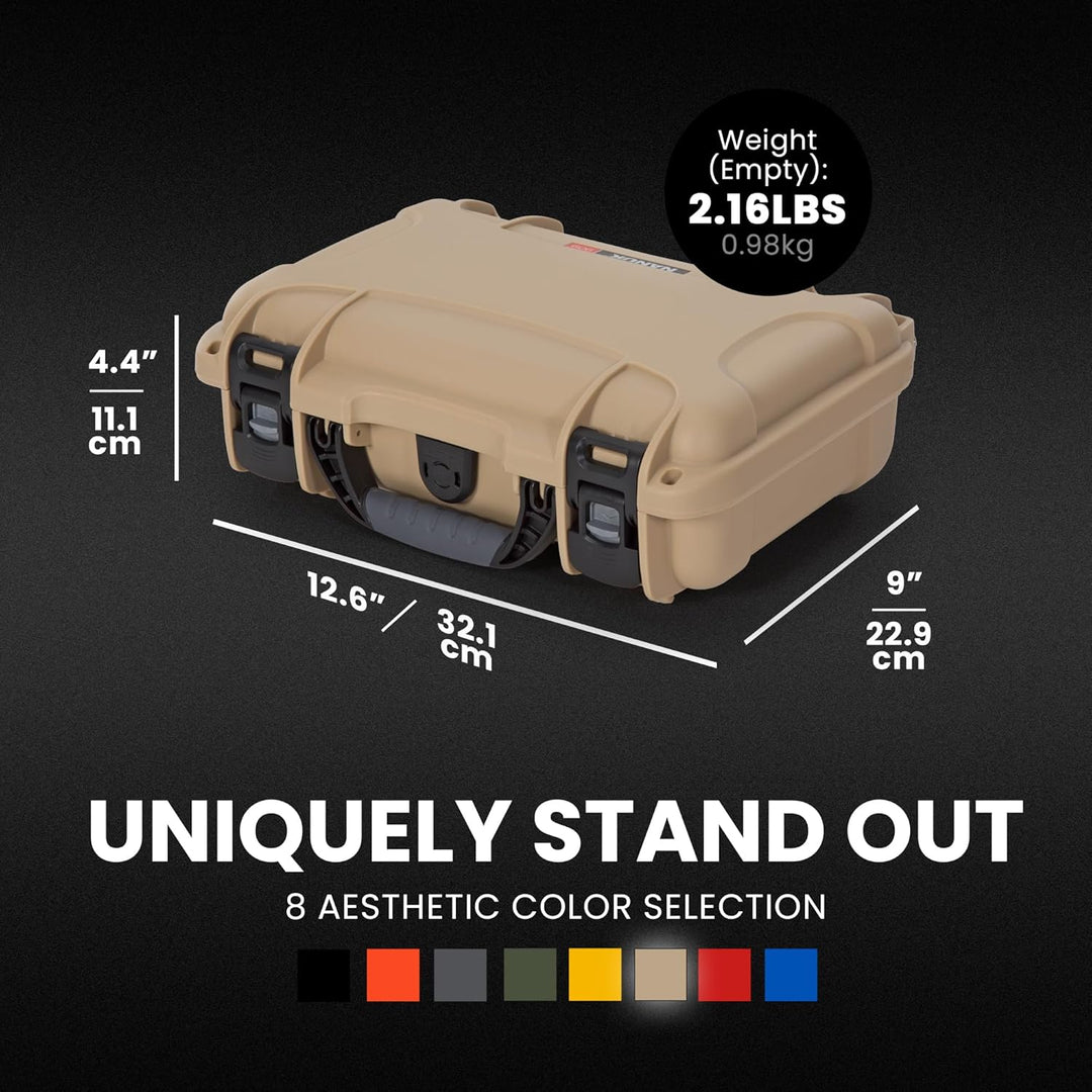 Nanuk 909 Wasserdichter Hartschalenkoffer Mit Plüschschaumeinlage - Braun Tan Würfelförmiger Schaums