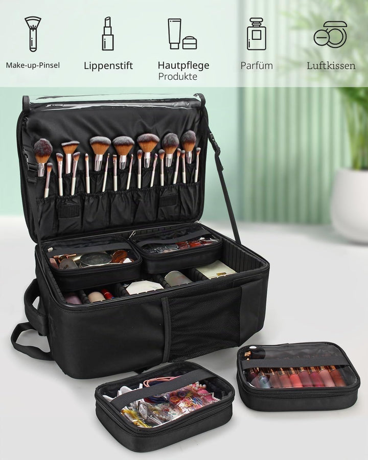 Relavel Kosmetik-Rucksack Profi Kosmetikkoffer Extra Gross Reise Kosmetik Tasche Aufbewahrungsorgani