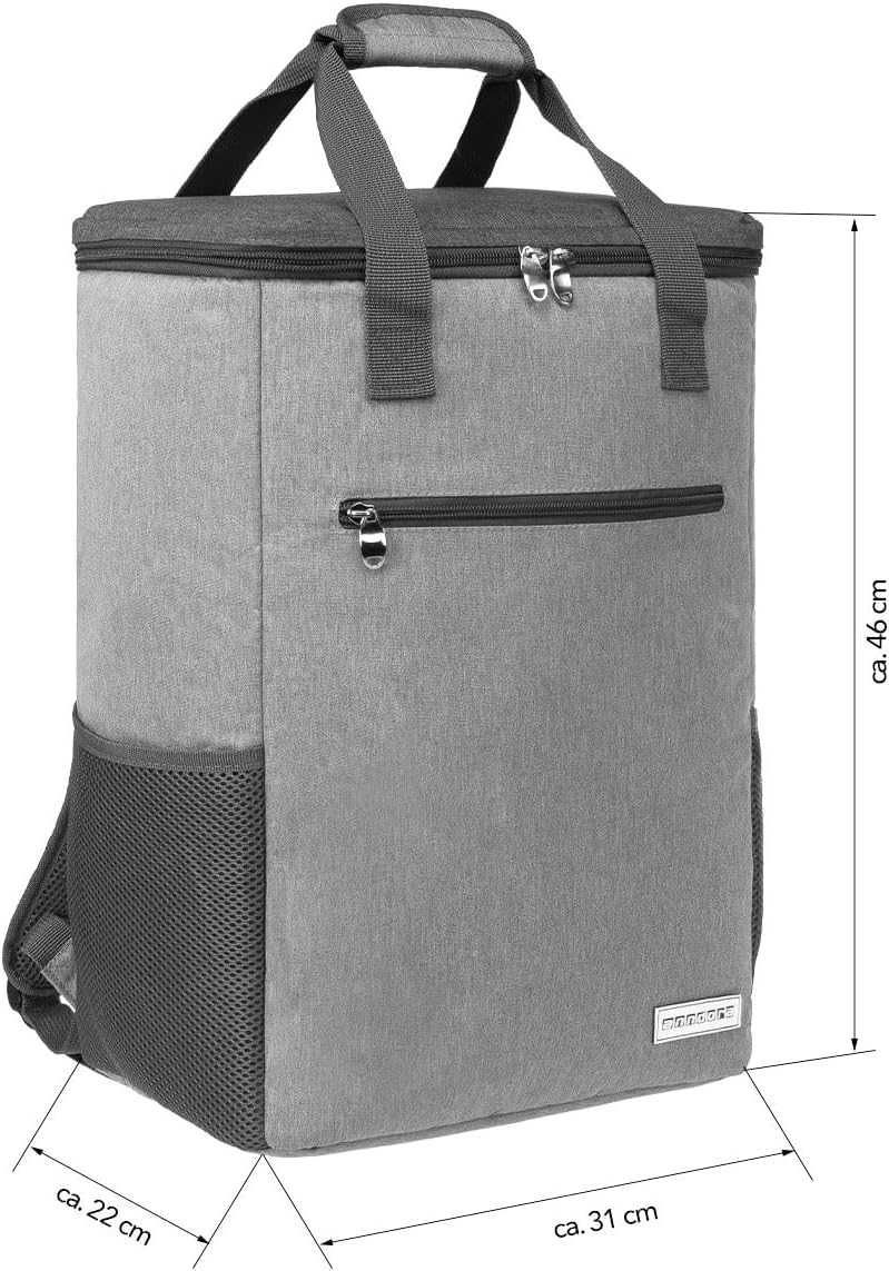 anndora Kühltasche hellgrau - Modellwahl 28 Liter - hellgrau meliert, 28 Liter - hellgrau meliert