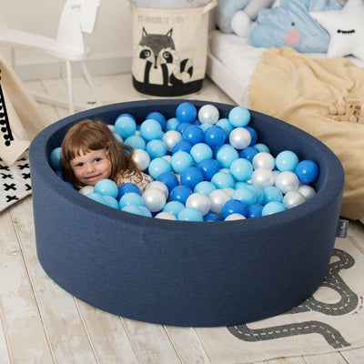 KiddyMoon 200 ∅ 7Cm Kinder Bälle Spielbälle Für Bällebad Baby Plastikbälle Made In EU, Baby Blau/Bla