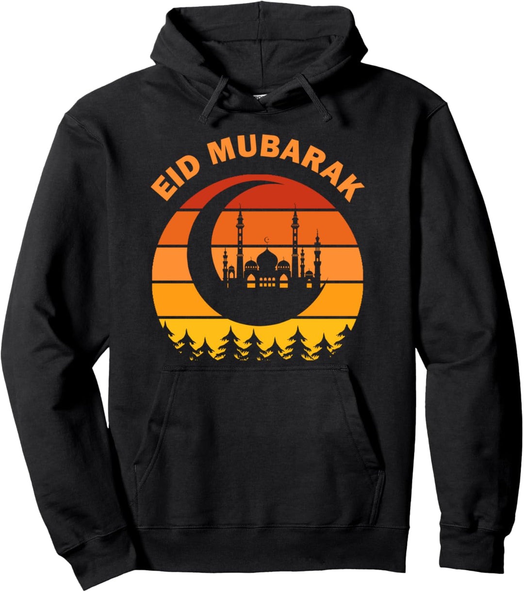 Eid Mubarak 2020 Al-Fitr Al-Adha Ramadan Kareem Crescent Pullover Hoodie