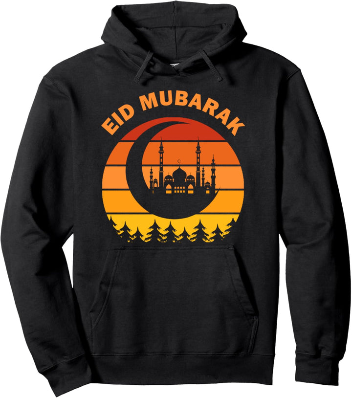 Eid Mubarak 2020 Al-Fitr Al-Adha Ramadan Kareem Crescent Pullover Hoodie
