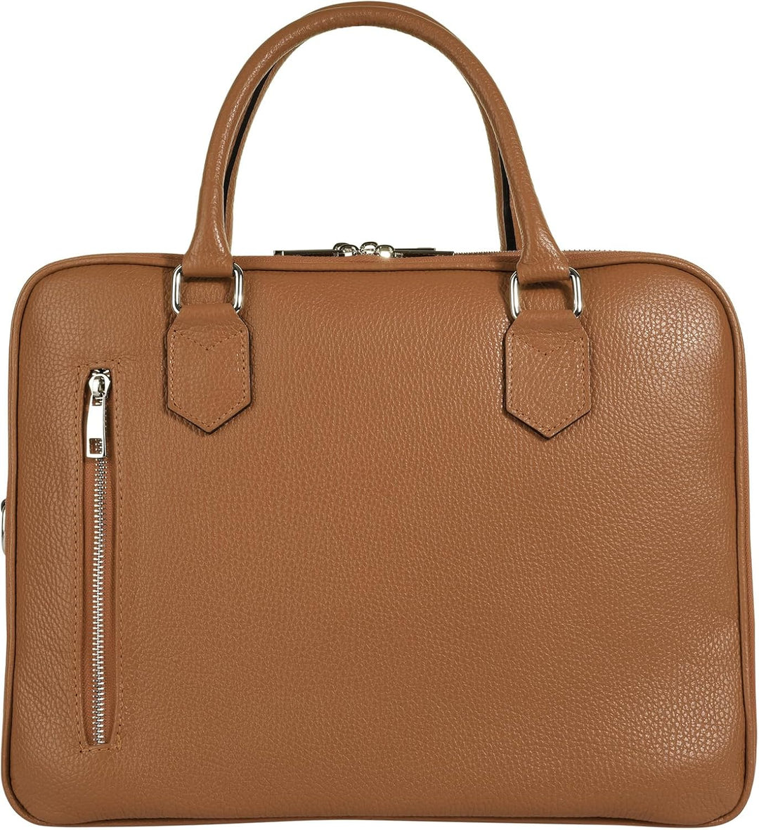 Cluty Aktentasche echt Leder Damen - 021833 Cognac, Cognac