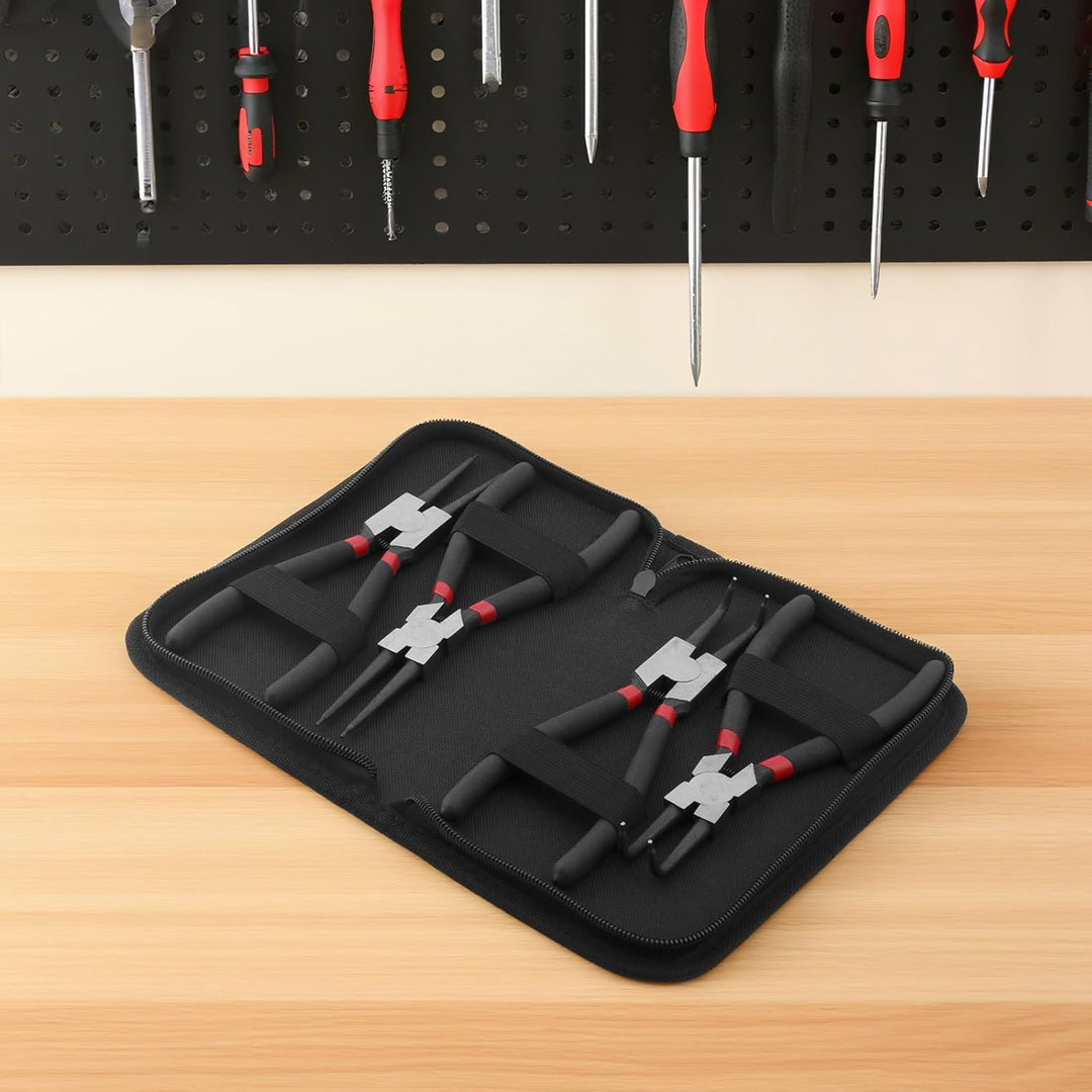 CHUIFAI 8 Stück Sicherungsringzangen Set 170mm, Sprengringzangen Innen und Aussensicherungen, Gerade