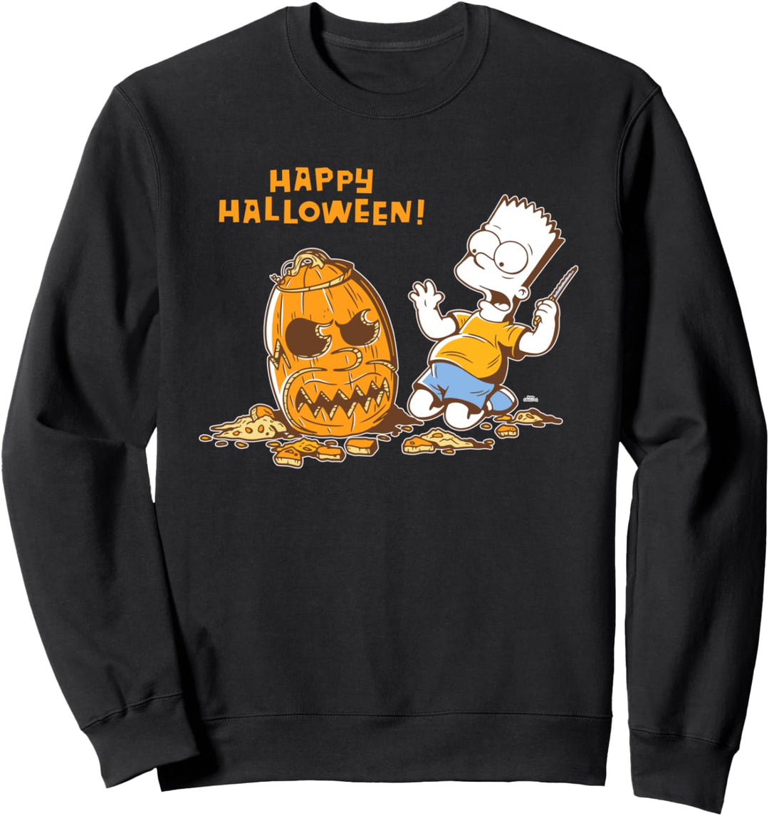 The Simpsons Bart Carves a Homer Pumpkin Halloween Sweatshirt