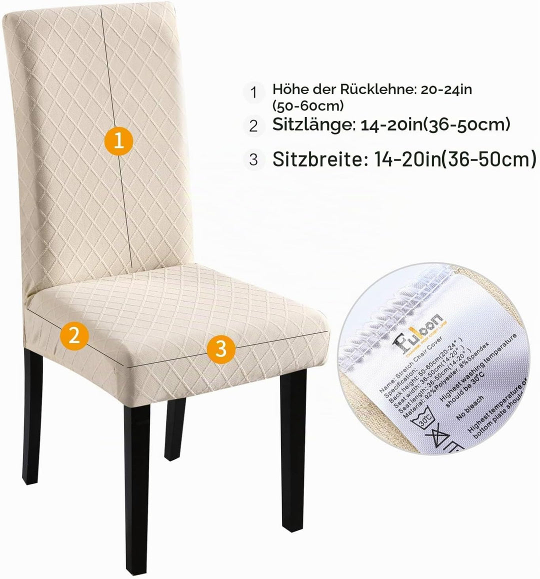 Fuloon Stuhlhussen 4er 6er Set, Stuhlüberzug Universal Stretch Abnehmbare Stuhlbezug Protector Cover