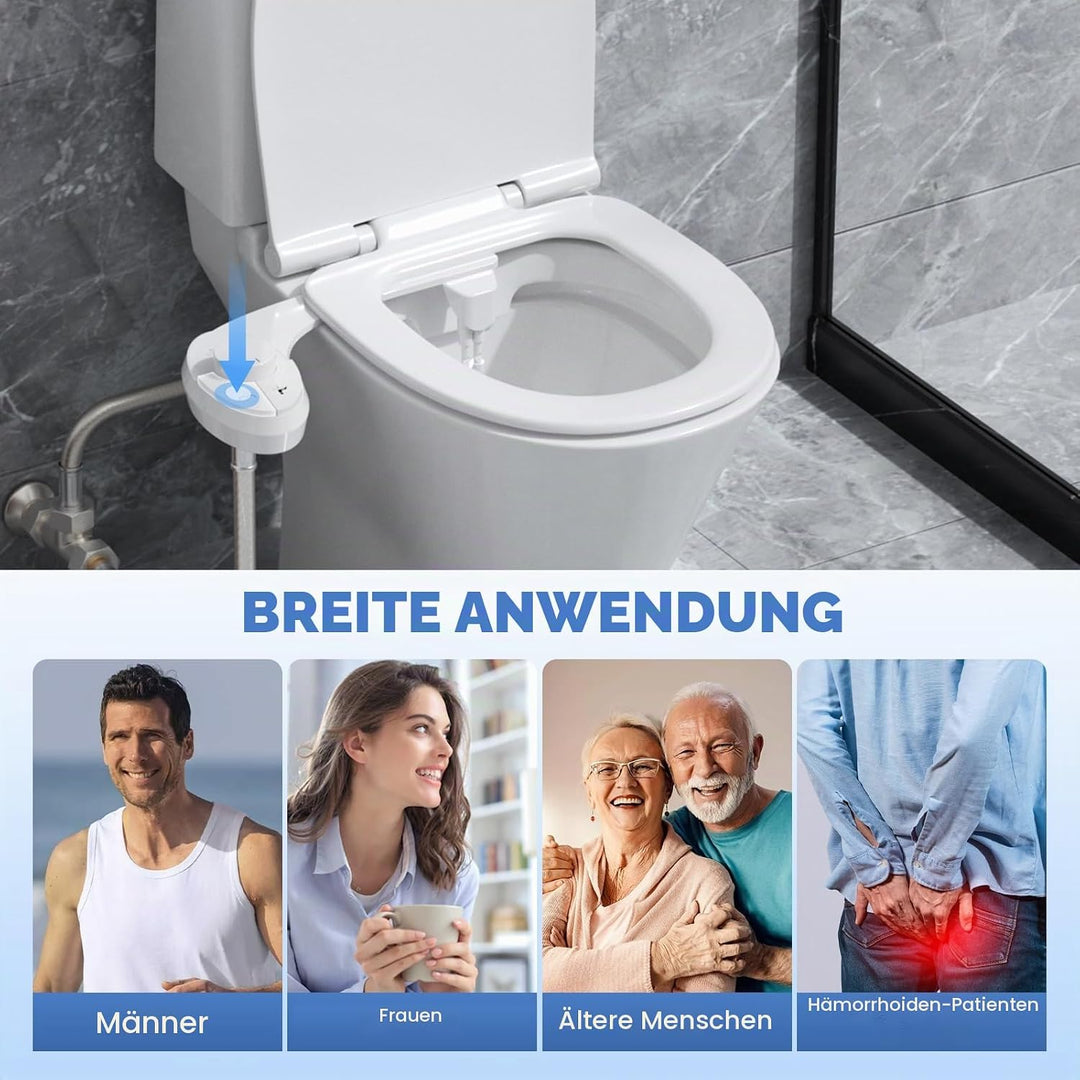 Bidet Einsatz Für Toilette, SenDeluz Nicht Elektrisch Bidet Einsatz Einziehbare Selbstreinigende Dop