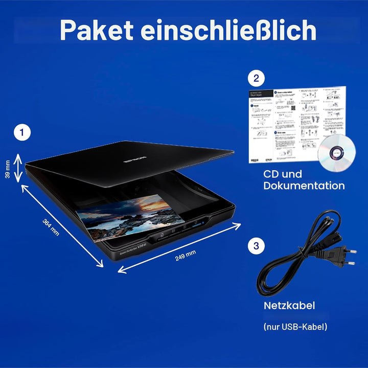 Perfection V39II A4 Flachbett-Foto- und Dokumentenscanner mit Ständer
