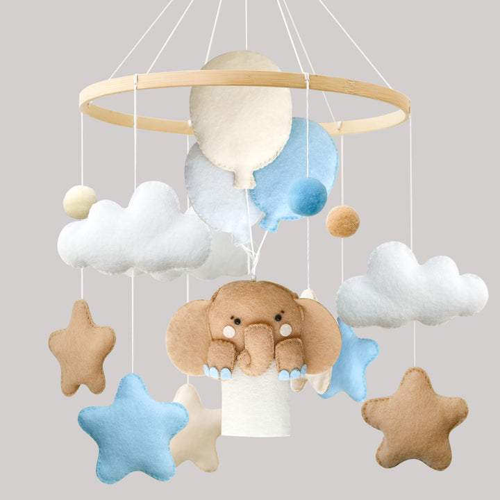 Tiere Mobile Baby Windspiele, 3D Heissluftballon Elefanten Baby Mobile für Bett, Babybett Mobile Wic