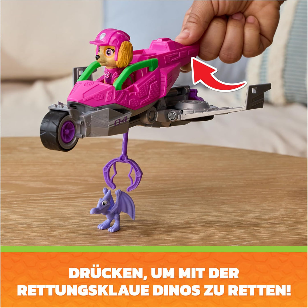 PAW PATROL: Der Dino Film, Skyes Dino-Rettungsjet, Fahrzeug im Kinofilm-Look inkl. Skye-Figur, Spiel