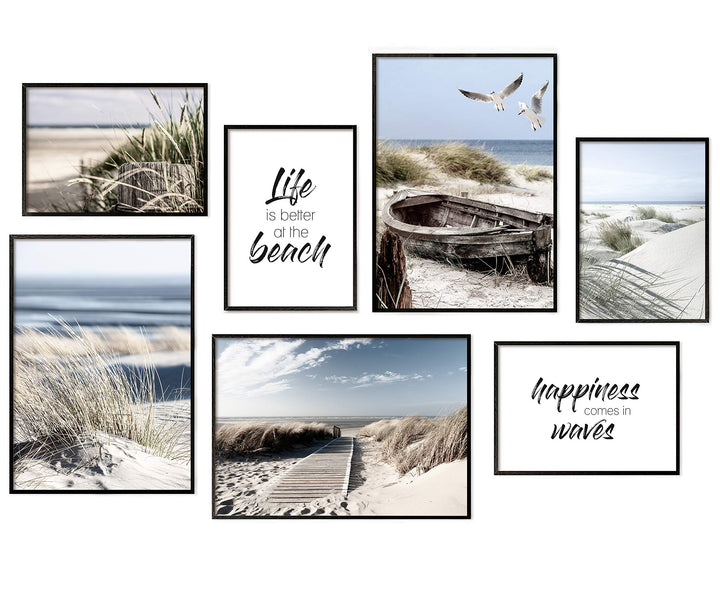 Hyggelig Home Premium Poster Set - 7 passende Bilder im stilvollen Set - Collage Bild Wand Deko - Se