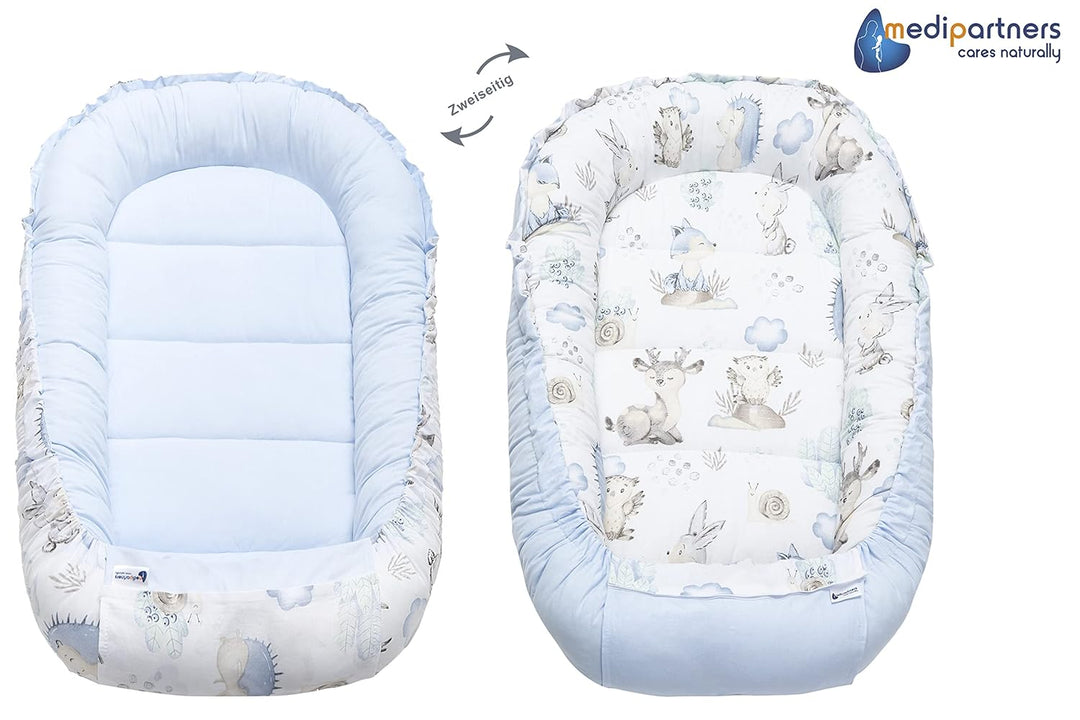 Medi Partners 5 teilig Babynestchen Set Babynest 100x60x15 herausnehmbarer Einsatz Bett Kuschelnest