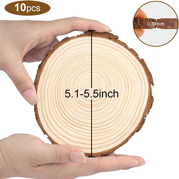 Philorn 10stk Holzscheiben 13-14cm Durchmesser, Baumscheiben zum Basteln, Holzscheibe Untersetzer Ho