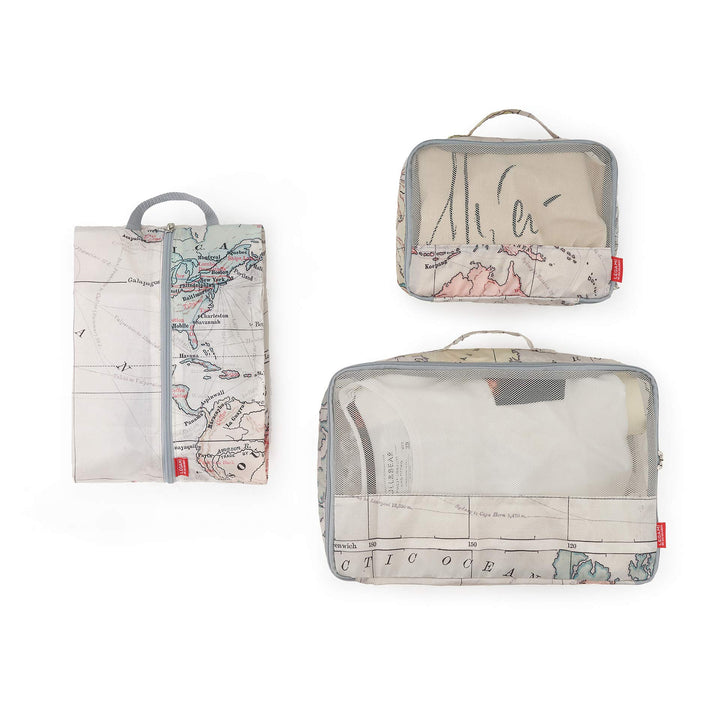 Legami - Travel Organiser Reisebeutel mit Kartendruck, 3 Stück, map, map