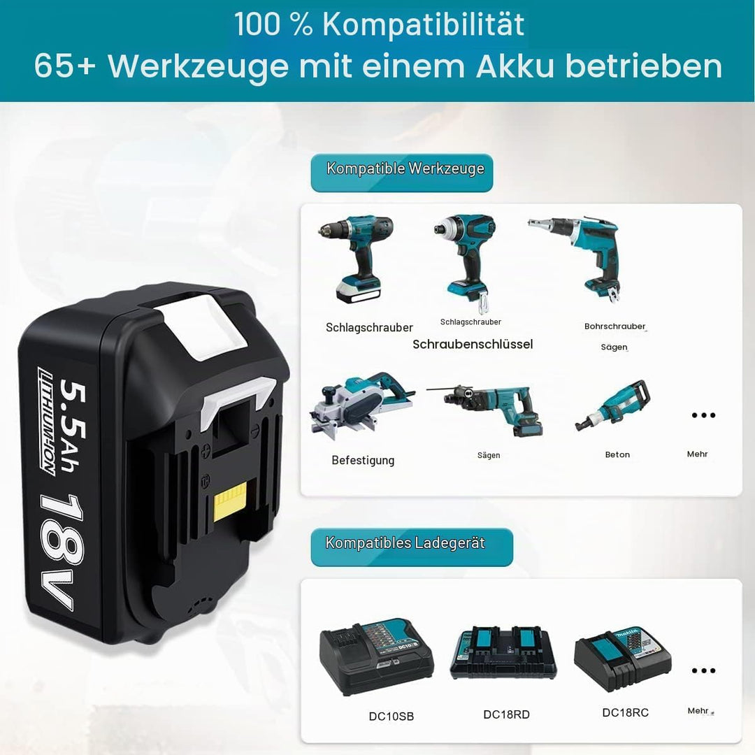 4 Stück 5,5Ah/5500mAh Ersatzakku für makita 18V Akku Li-ion BL1850 BL1850B BL1830 BL1860B BL1845 BL1