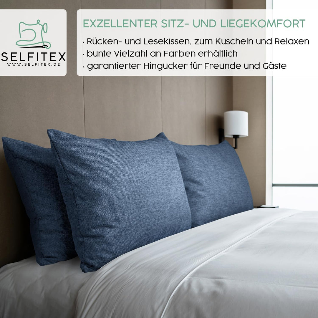 Selfitex Modisches Couchkissen XXL 60x80 cm, Sofakissen mit Füllung und Bezug, kuschelweiches Leseki