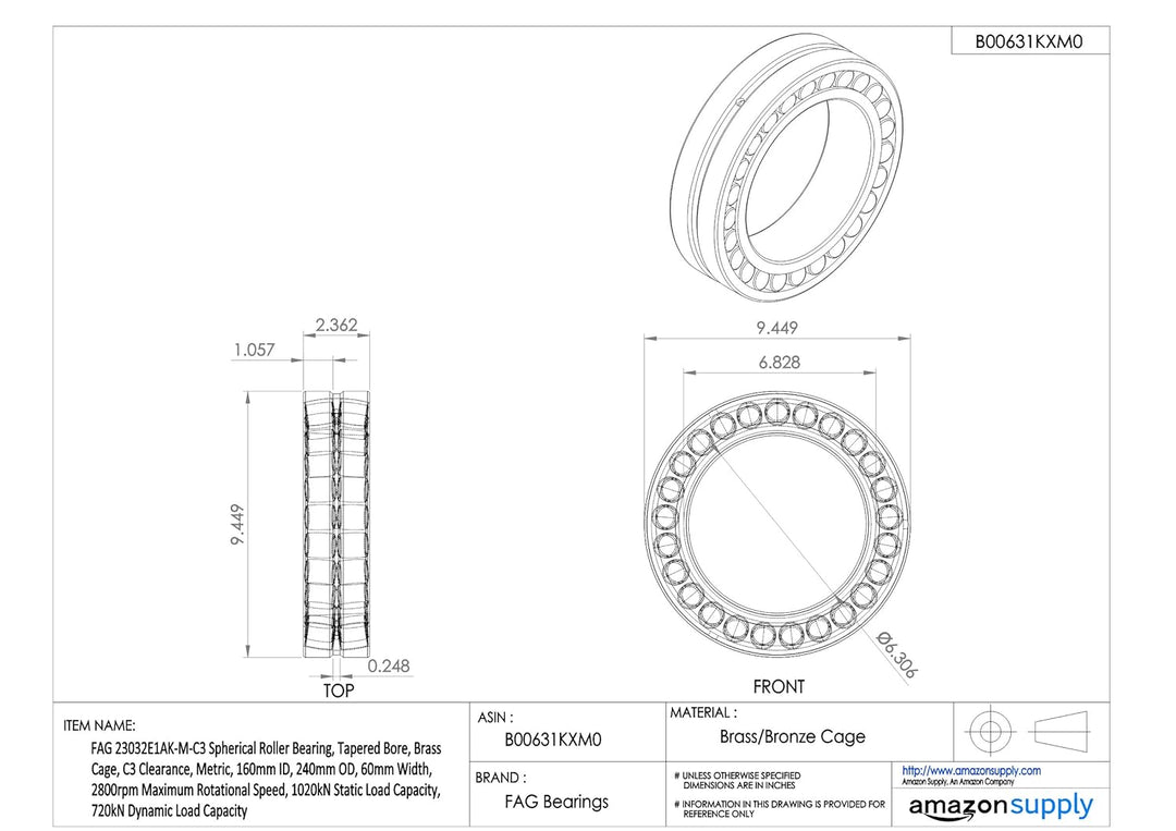 FAG Pendelrollenlager 23032-E1A-K-M-C3