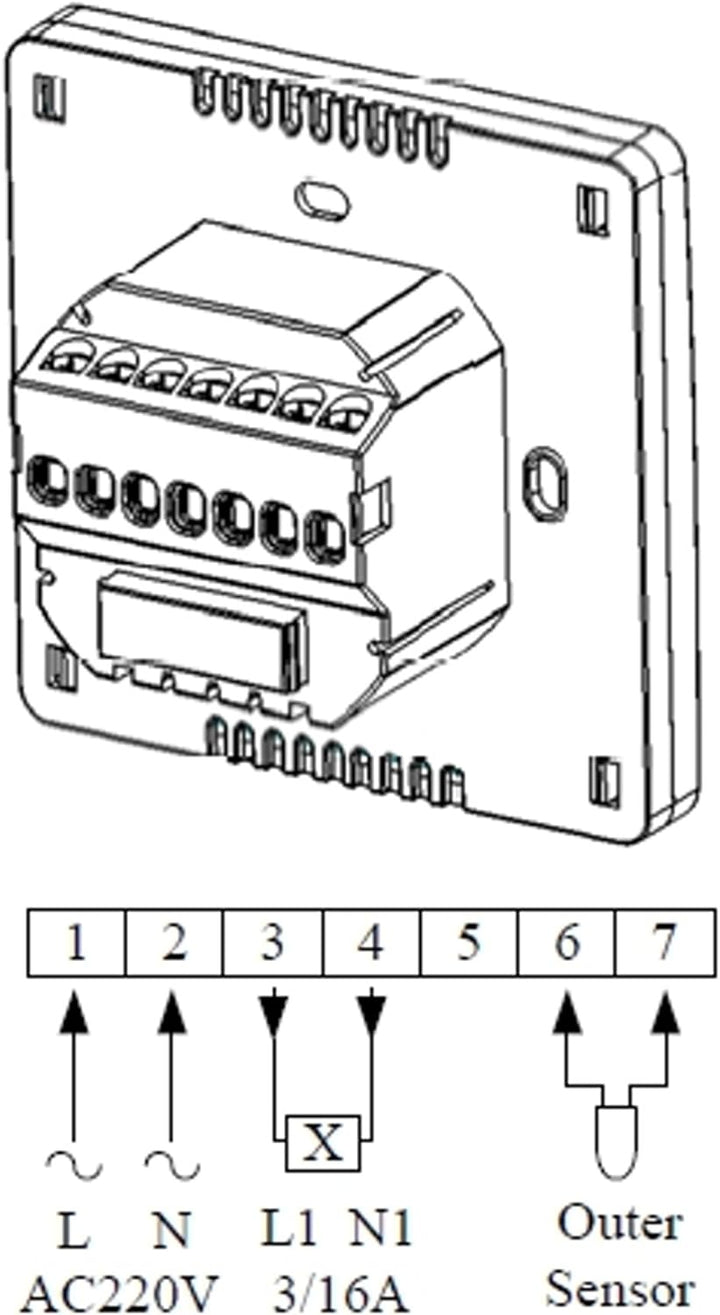 SM-PC®, Digital Raumthermostat Thermostat programmierbar weiss AUFPUTZ #ap857