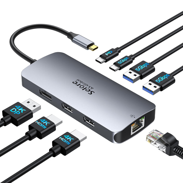 USB C Docking Station Dual Monitor, 8 in 1 Laptop Docking Station Triple 4K Display DockingStation m