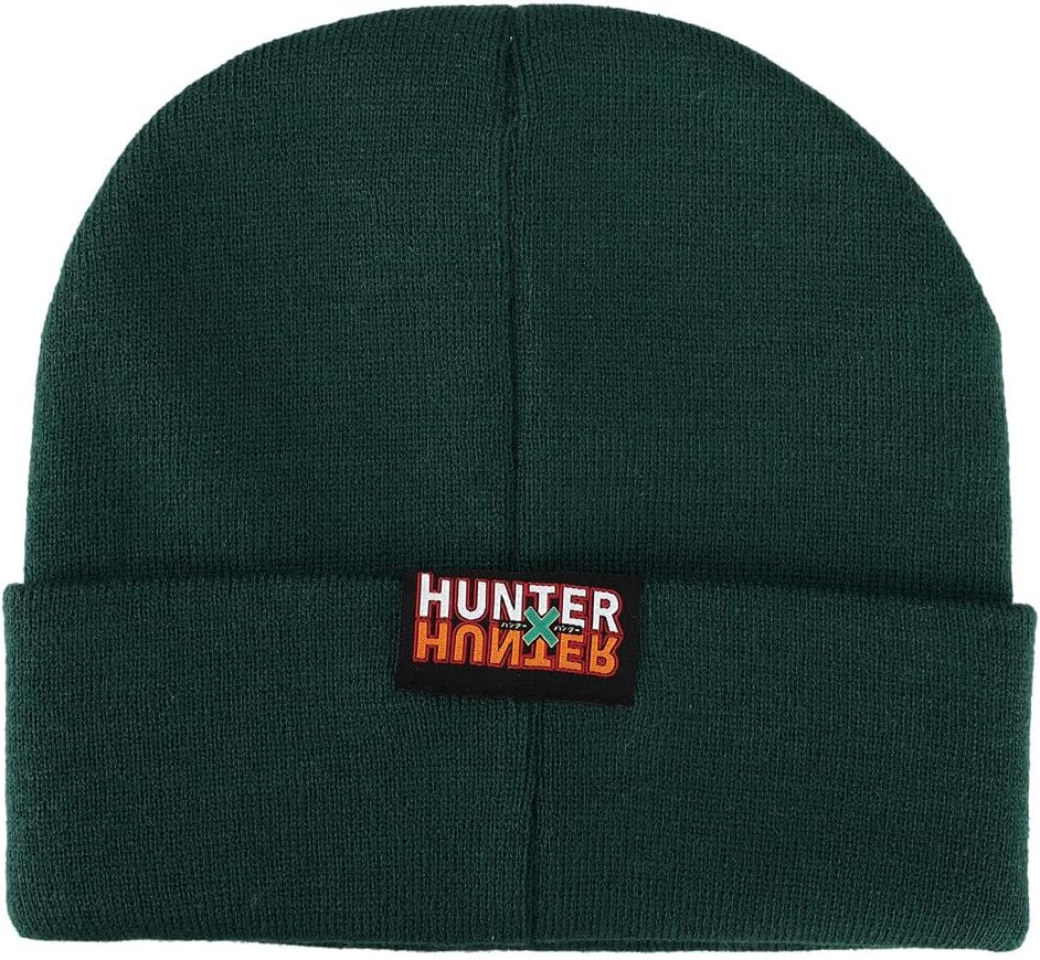 Hunter X Hunter Gerippte Strickmütze, Grün Dunkelgrün, Dunkelgrün