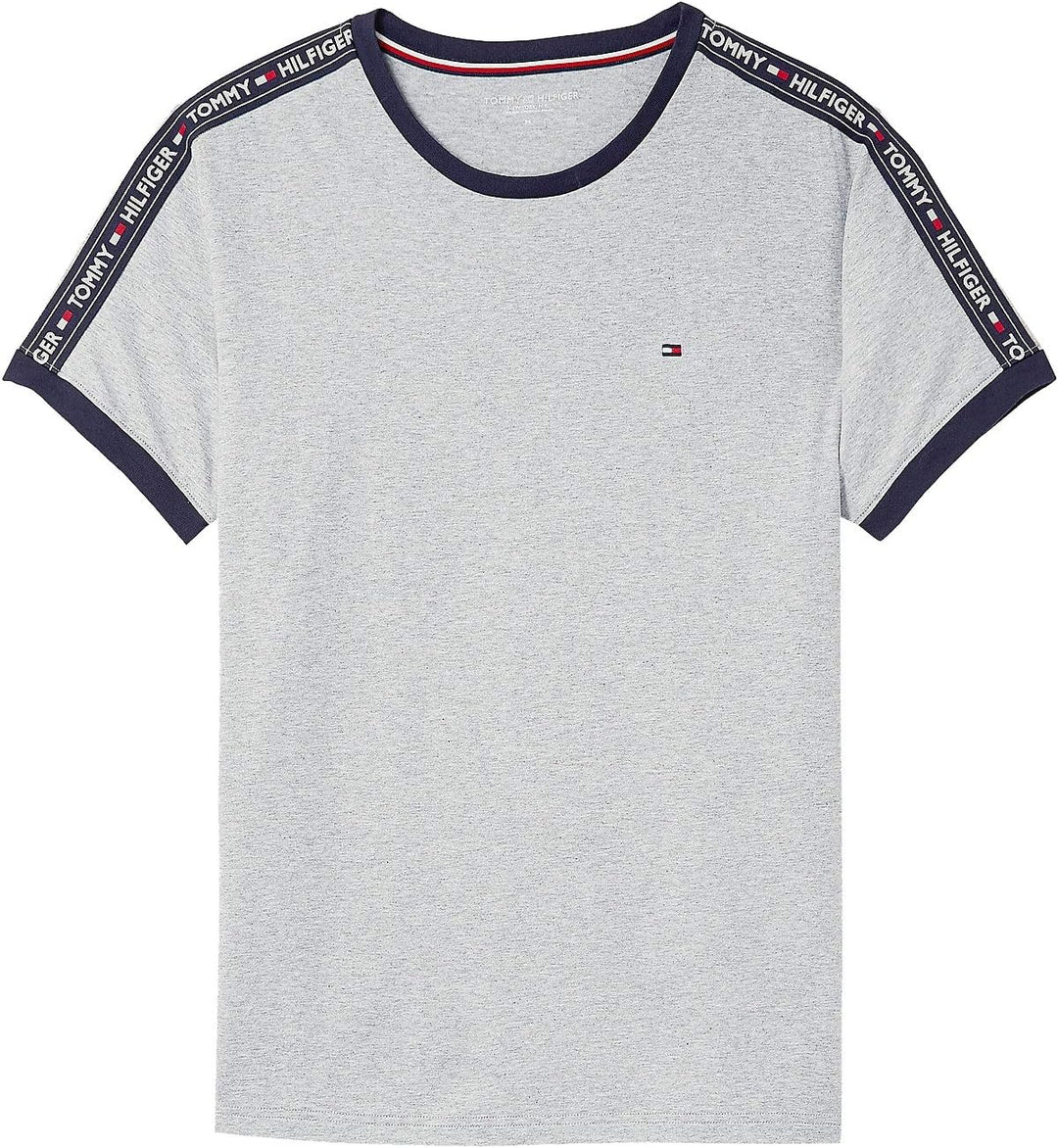 Tommy Hilfiger Herren T-Shirt Kurzarm Rundhalsausschnitt, Grau (Grey Heather)