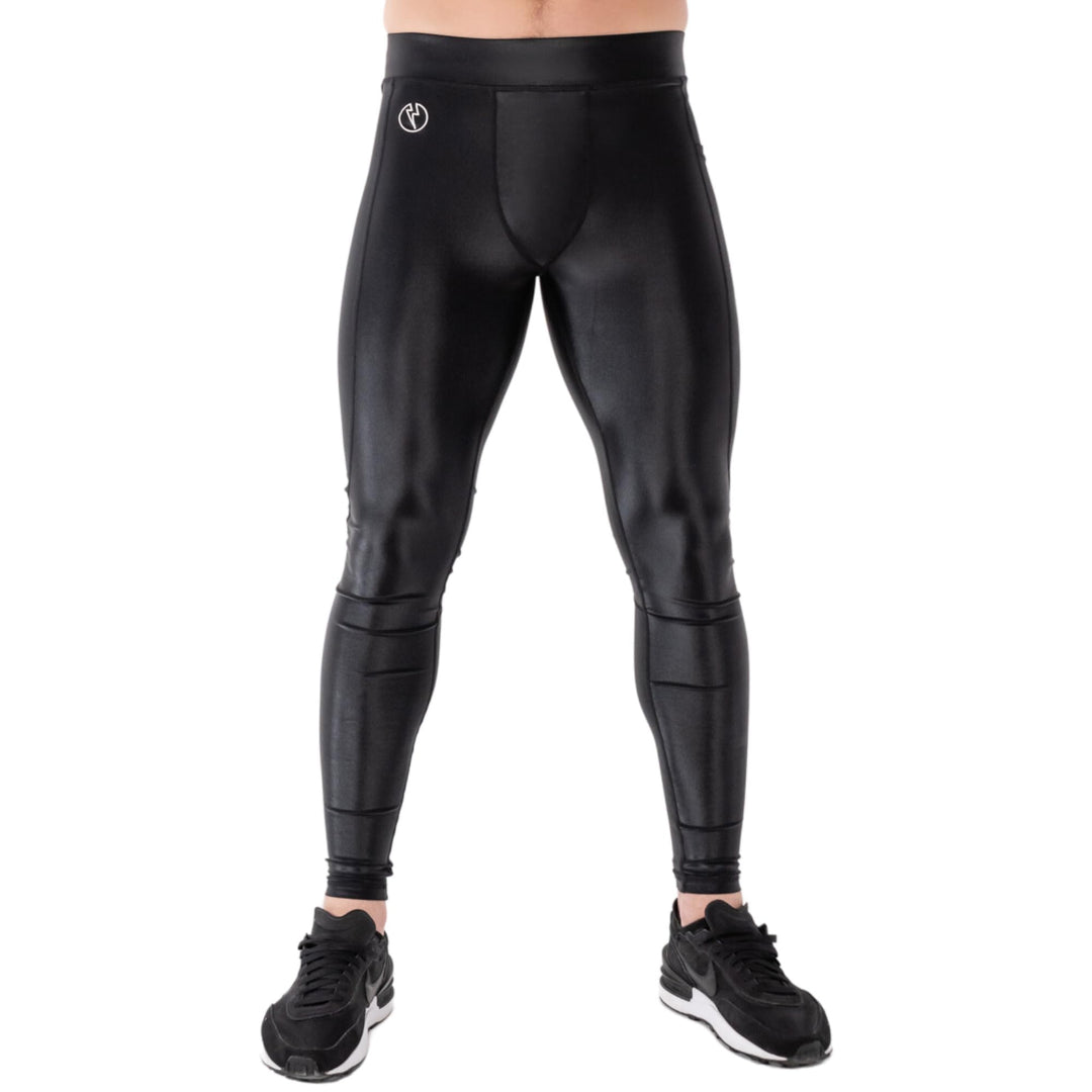 Kapow Meggings: Glänzende, Lange Herren Performance Leggings mit Kompression für Sport wie Fitness,