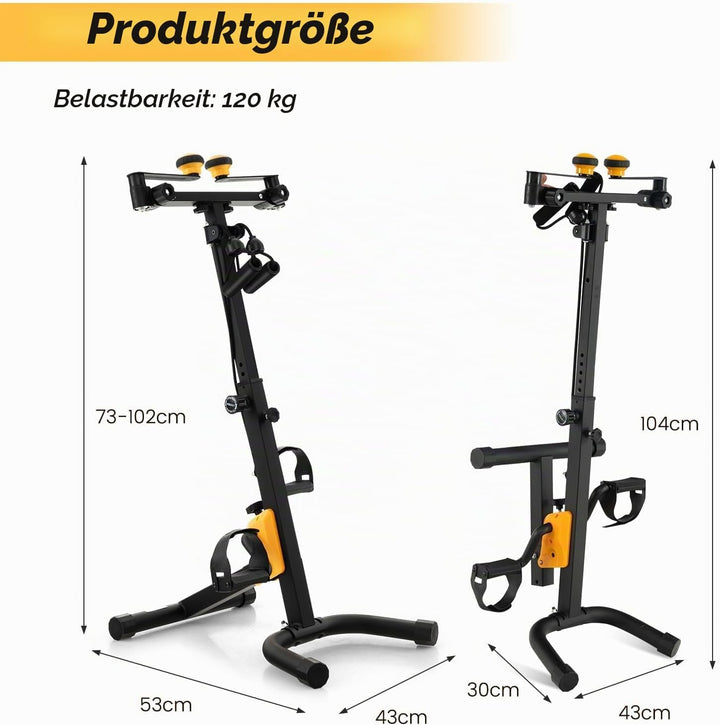 KOMFOTTEU Heimtrainer Fahrrad Multifunktional für Senioren, Pedaltrainer Arm- und Beintrainer, verst