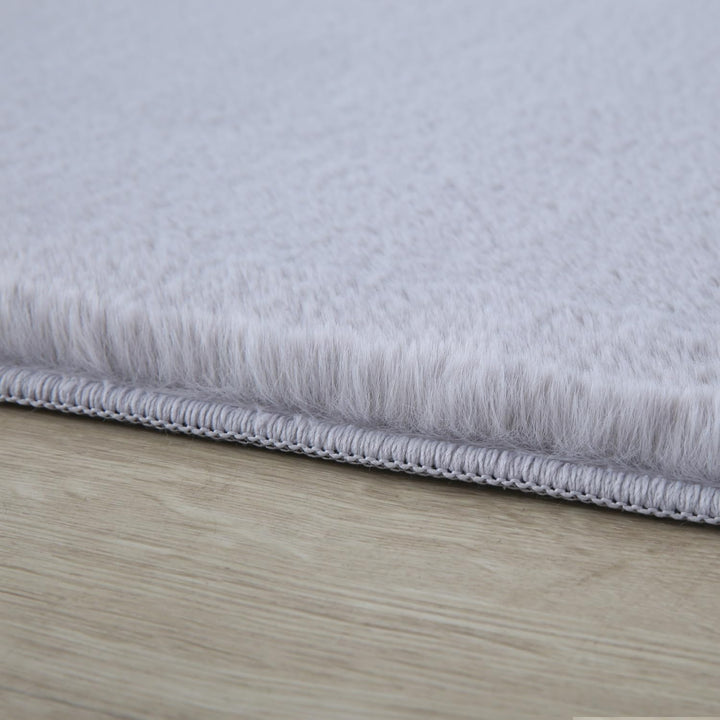 Weicher Hochflor Rund Teppich Wohnzimmer Waschbarer Teppich im modernen Stil Unicolor & Einfarbig Te