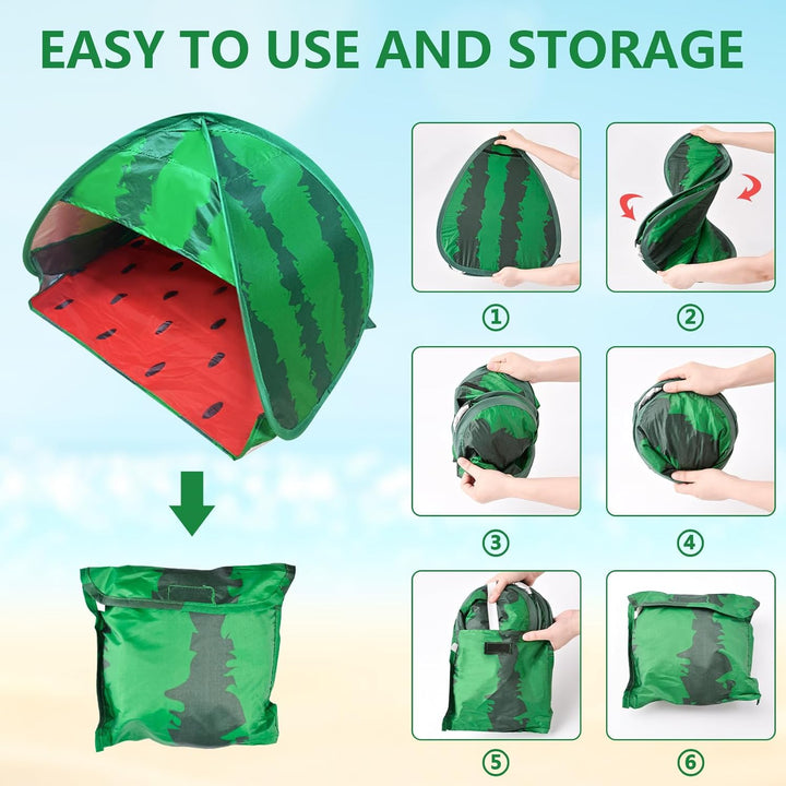 Hundestrandzelt Sonnenschutz, 1 Pack Wassermelone Tragbarer Sonnenschutz Automatisches Pop-up Strand