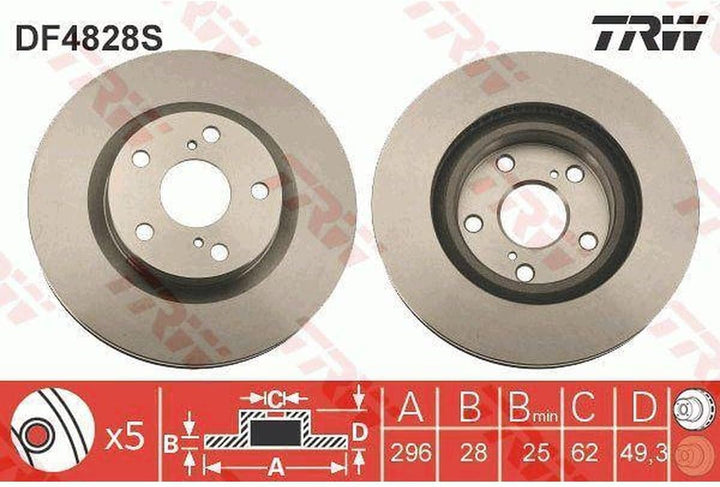 TRW Automotive AfterMarket DF4828S Bremsscheibe - (Paar)
