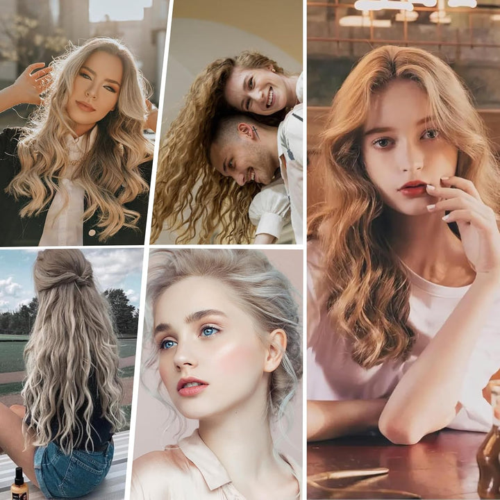 janelove Lockenstab 3 Fässer Set für Grosse und Kleine Locken, Turmalin-Keramik Welleneisen für Lang