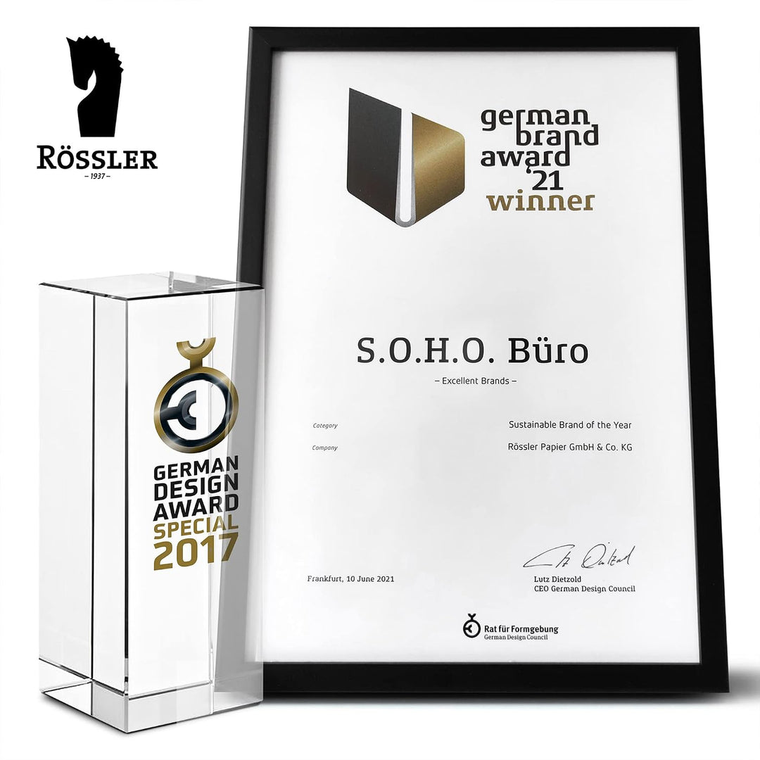 Rössler SOHO 3er Schubladenbox A4 aus Papier | Büro Organizer Schreibtisch| Büro Zubehör &amp; Bürobedar
