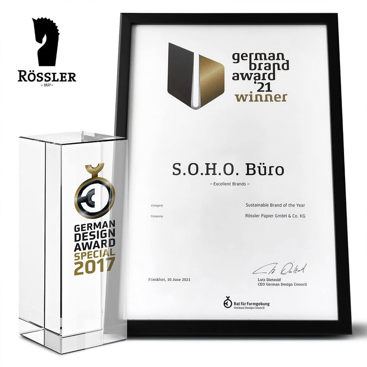 Rössler SOHO 3er Schubladenbox A4 aus Papier | Büro Organizer Schreibtisch| Büro Zubehör &amp; Bürobedar