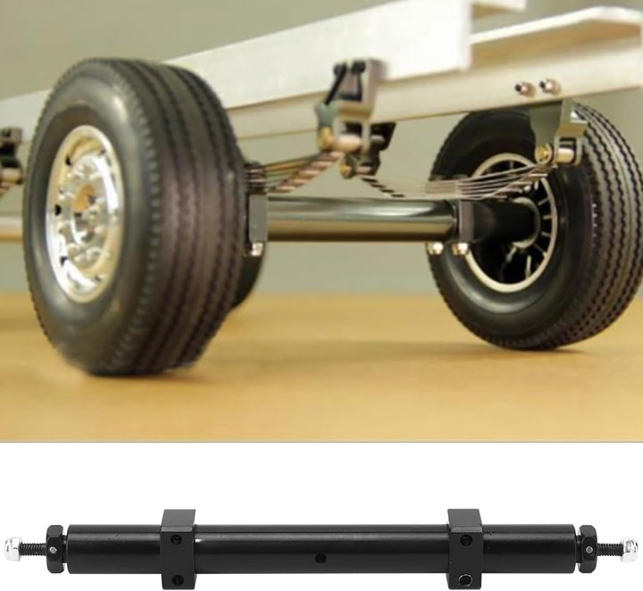 KIMISS Rc Trailer Achsen 1 10 Schwarz Hinterachse Heckachse Upgrade Passend für 1 14 Rc Car Trailer